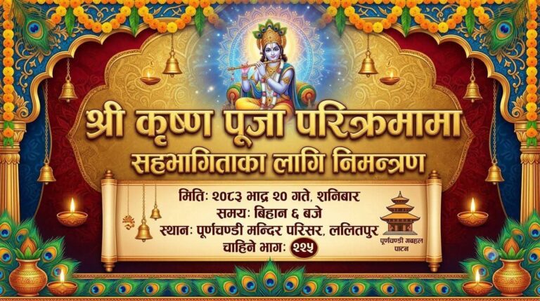 भाद्र २० गते पुरणचन्डि बाट कृष्ण पुजा परिक्रमा हुने